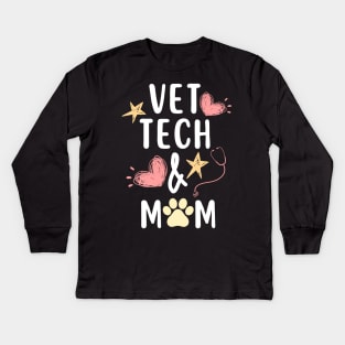 Veterinary technician Vet tech & Mom Kids Long Sleeve T-Shirt